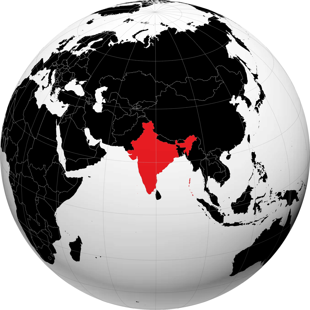 ભારત ગ્લોબ પર